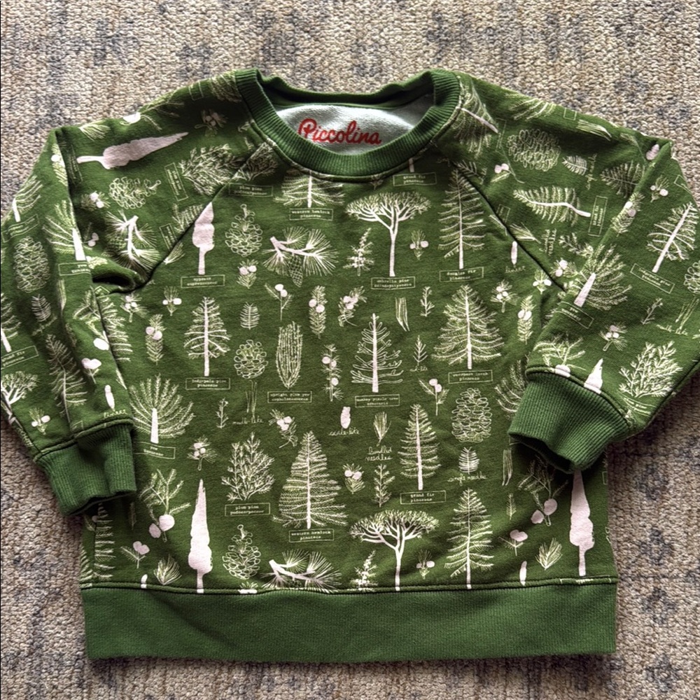 Piccolina Forest Print Kids Sweatshirt - Green